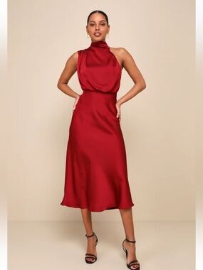so flirty burgundy one-shoulder cutout asymmetrical dress Lulus | Dresses | Lulus Oneshoulder Burgundysize M The long sleeve design